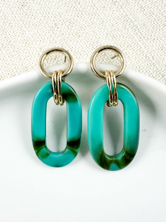 Class Act Earrings, Turquoise