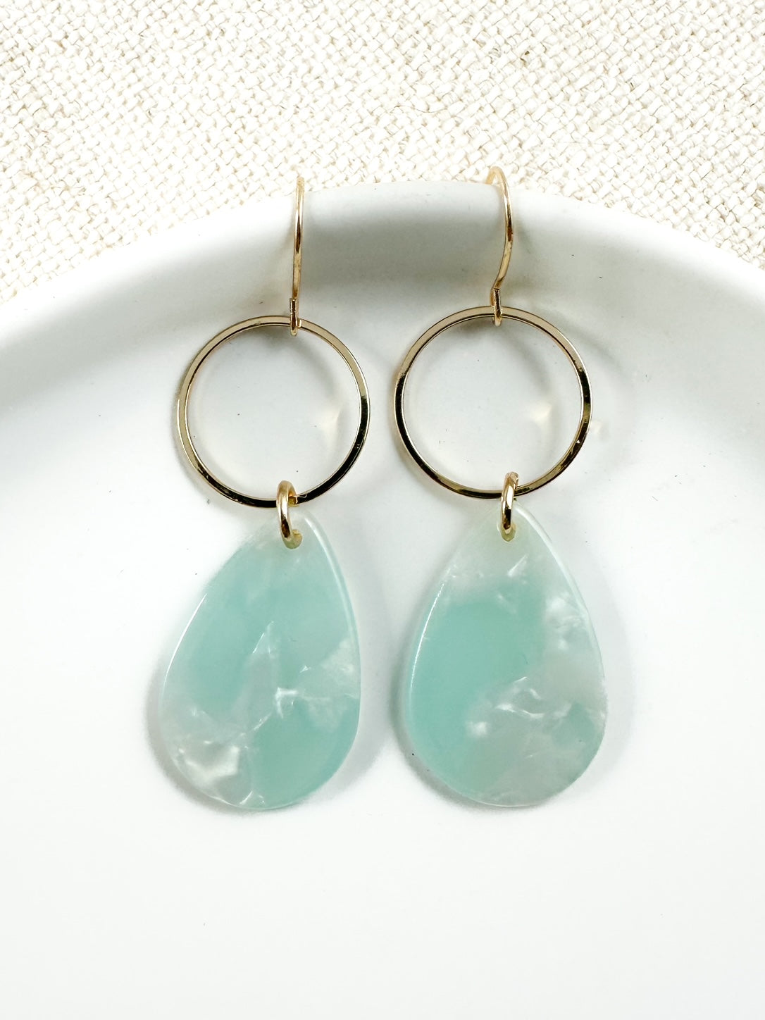 On the Water Earrings, Mint