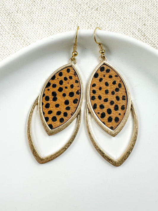 Feeling Loved Earrings, Cheetah