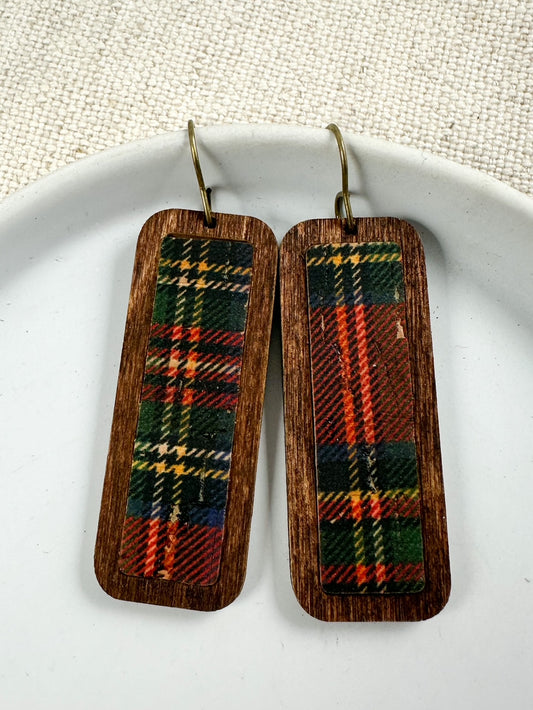 Plaid & Pine Earrings