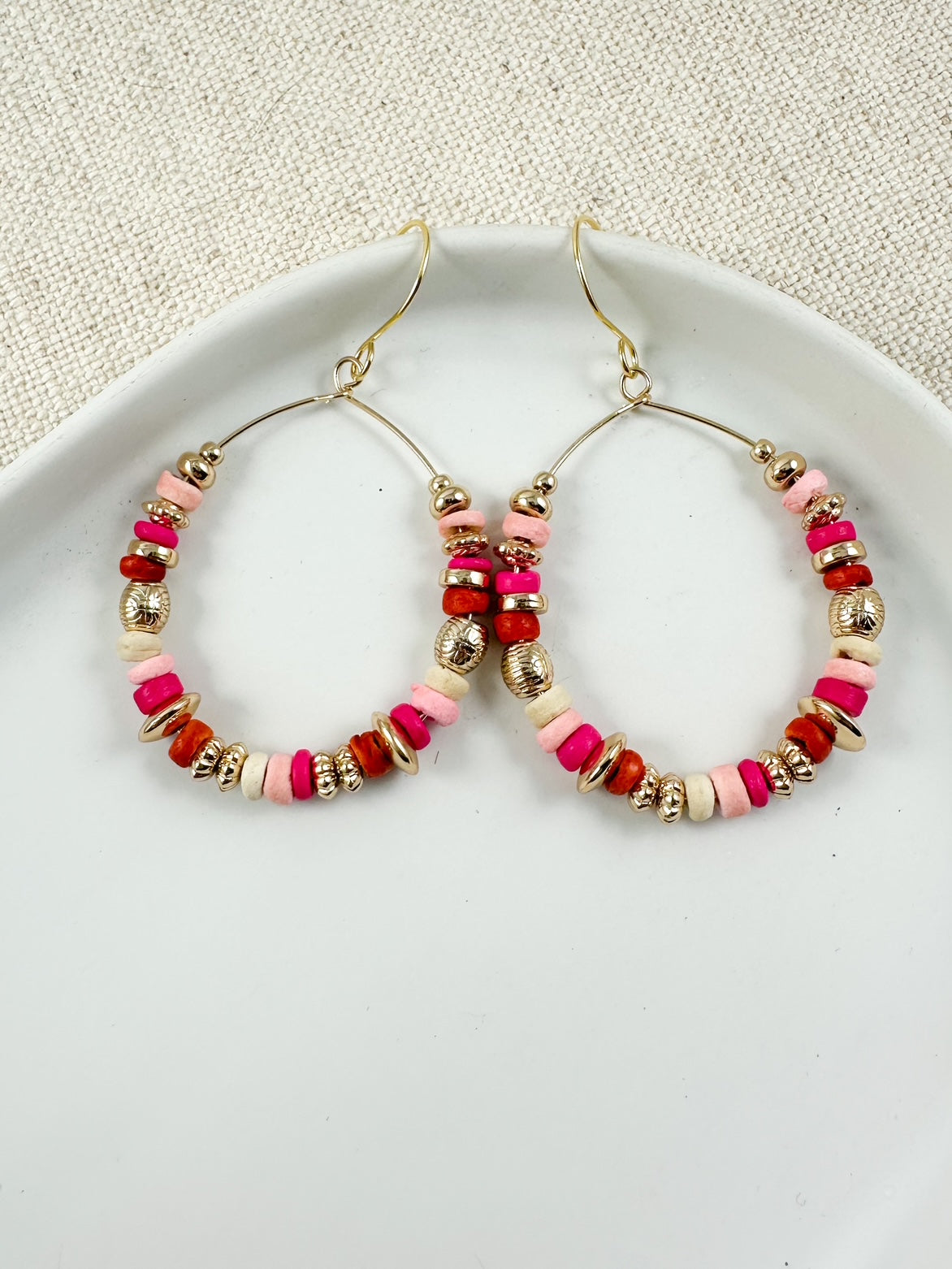 Festival Charm Earrings, Pink