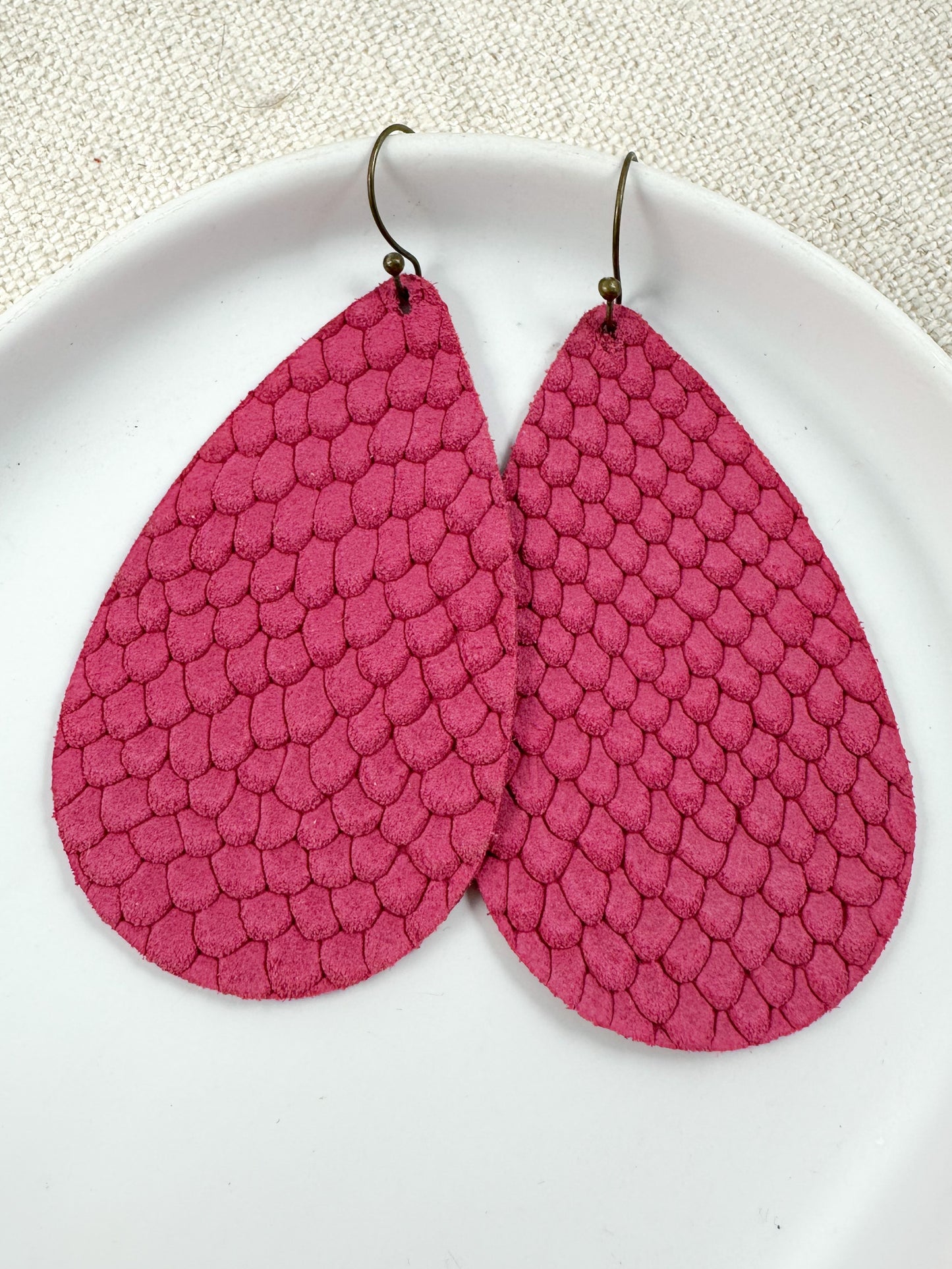 Hot Pink Python Earrings