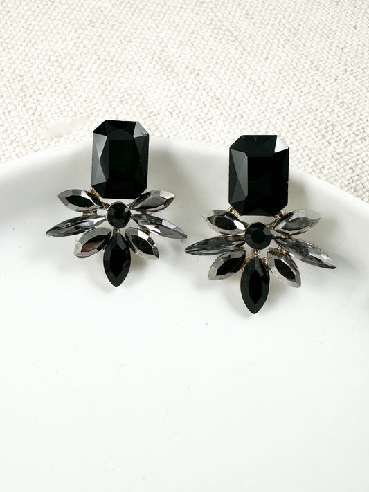 Dusk Bloom Earrings, Black