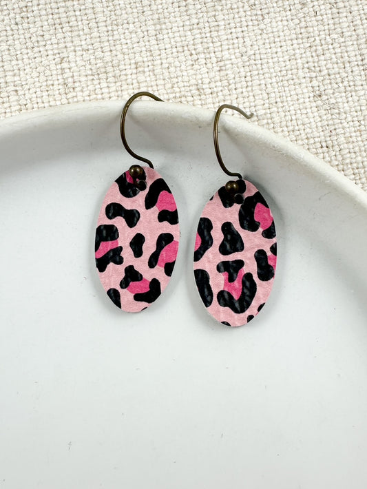 Pink Leopard Mini Earrings