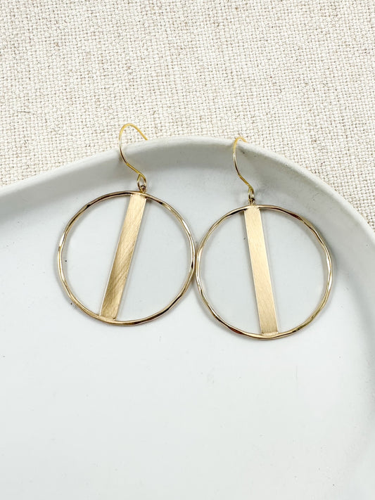 Linear Light Earrings, Gold