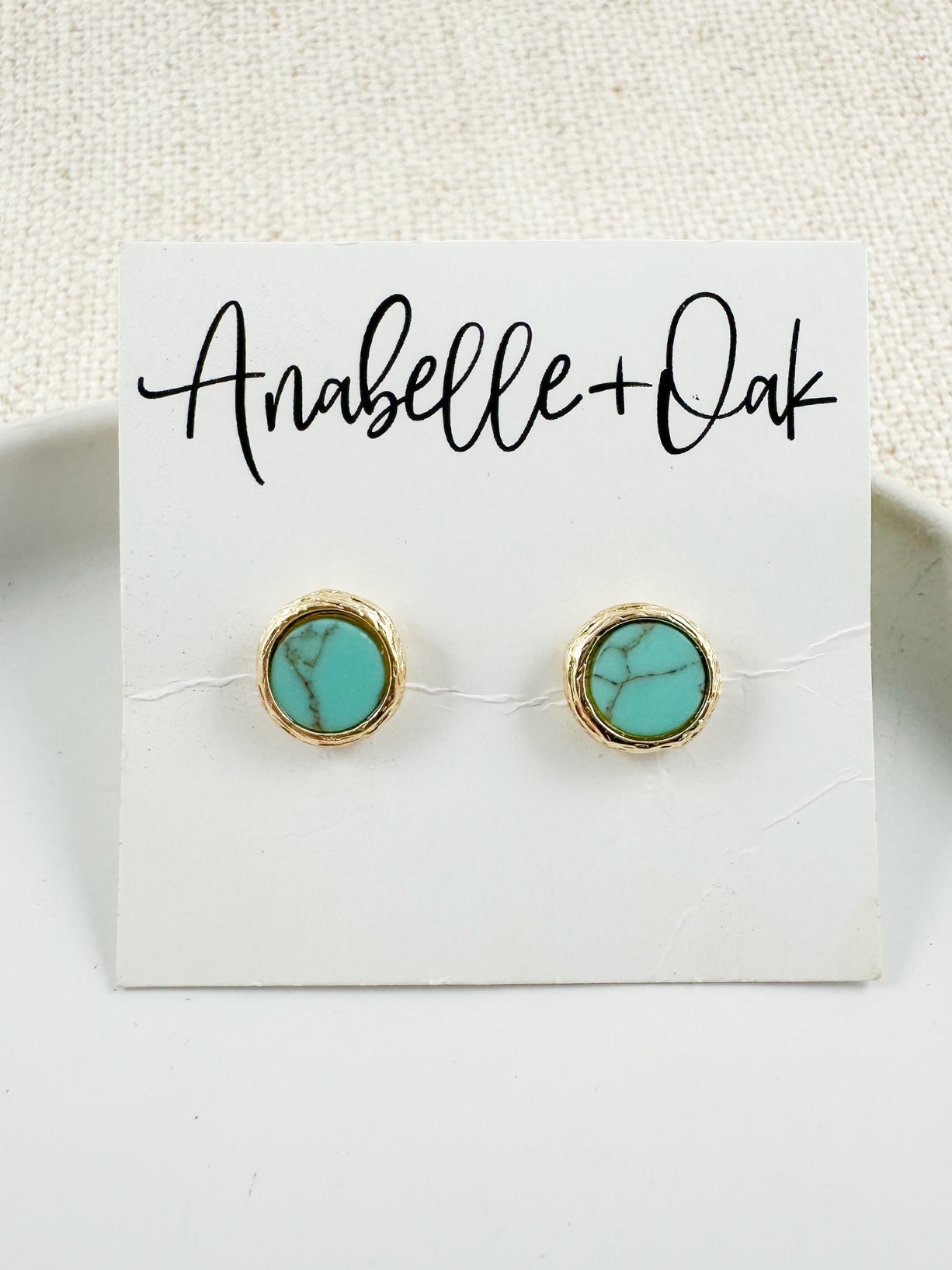 Luna Crest Studs, Turquoise