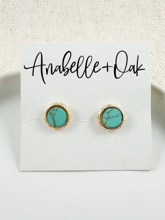 Luna Crest Studs, Turquoise