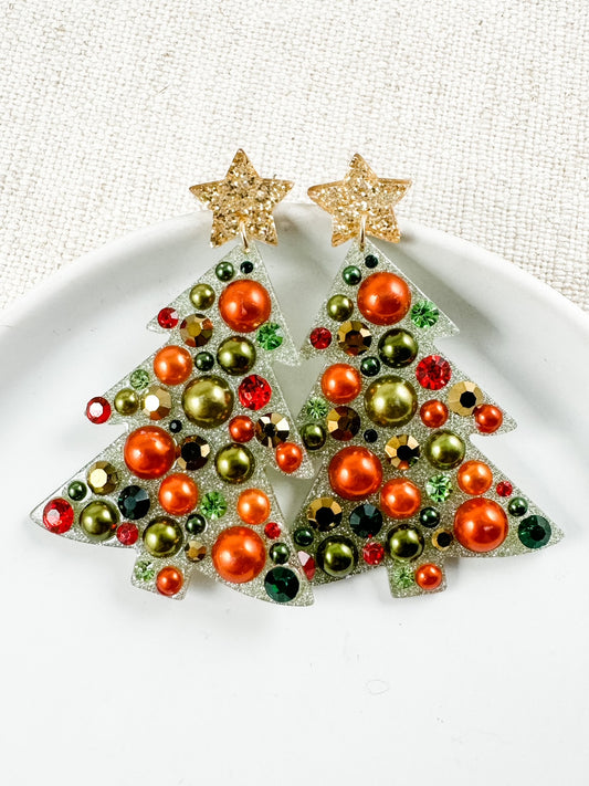 Glowing Evergreen Earrings, Green
