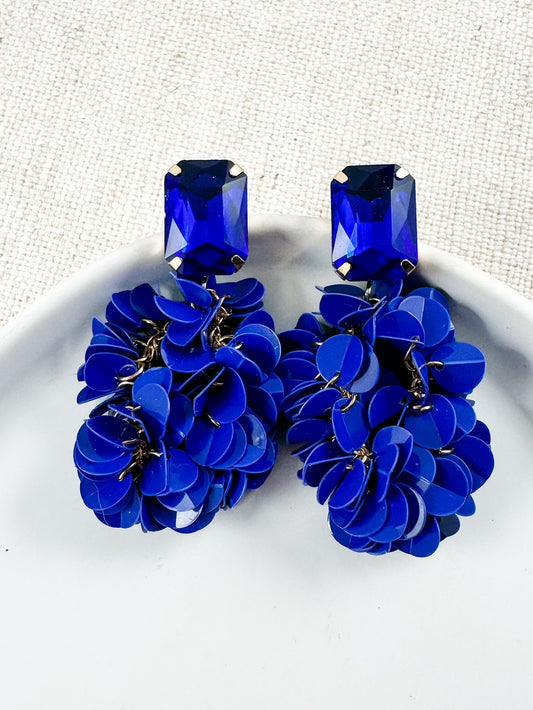 Midnight Dance Earrings, Royal Blue