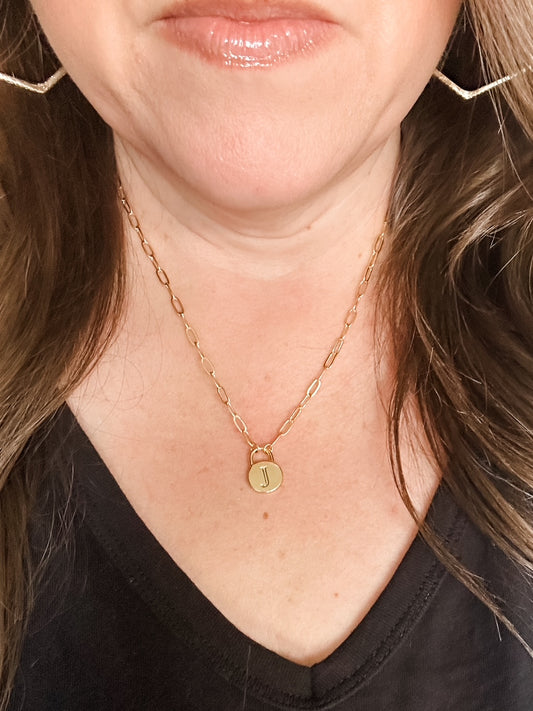 Lock & Letter Necklace--PREORDER
