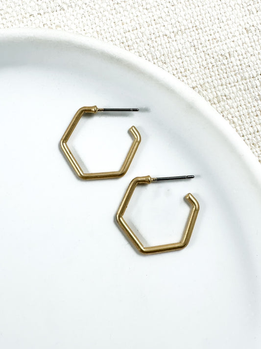 Keep It Simple Hoops, Matte Gold