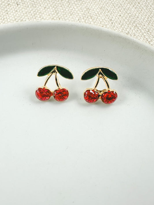 Gilded Cherry Studs