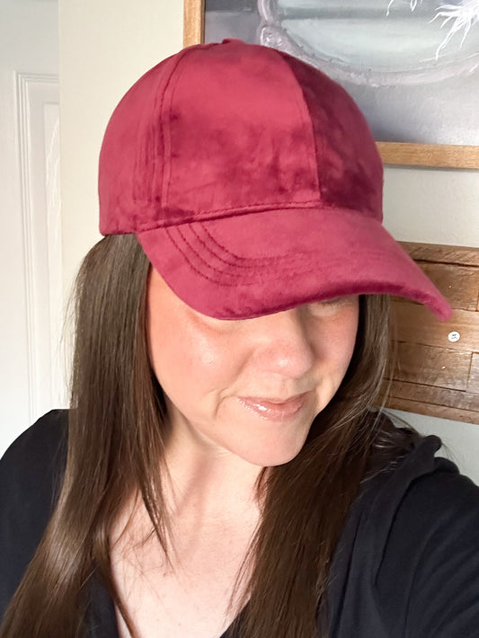 Velvet Luxe Hat, Maroon