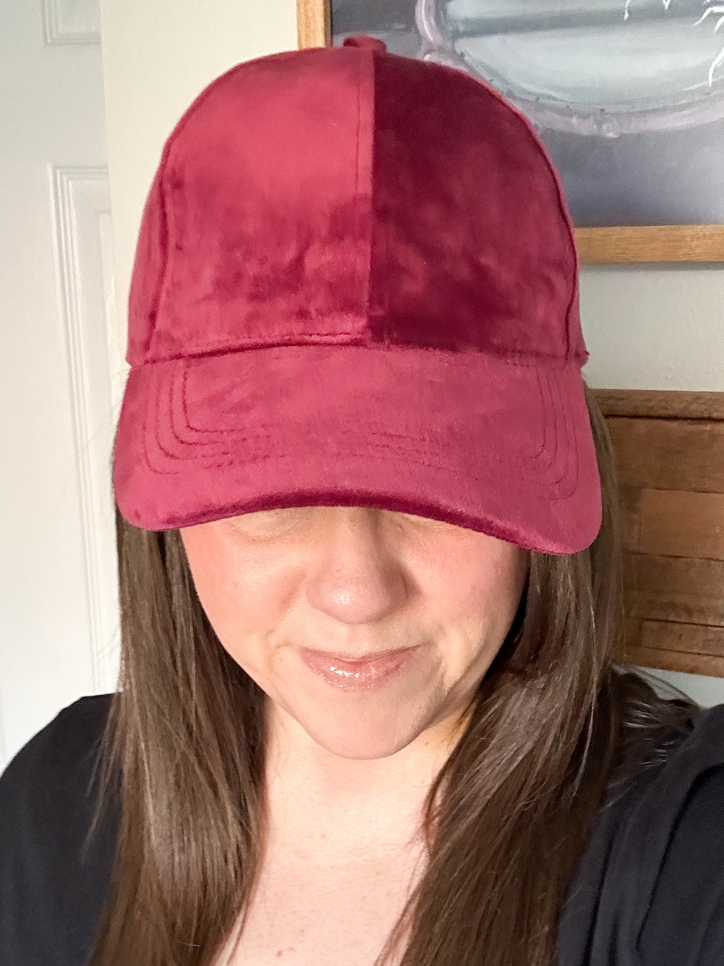 Velvet Luxe Hat, Maroon