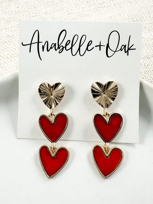 That Loving Feeling Earrings, Red