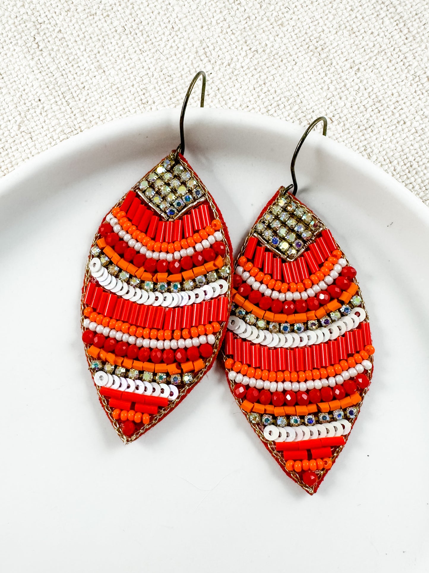 Mosaic Breeze Earrings, Red & Orange