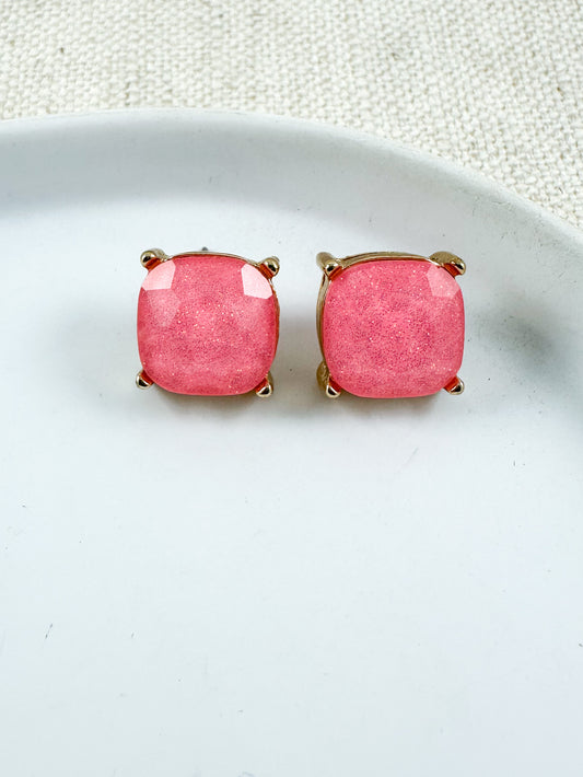 Halo Glow Studs, Light Pink