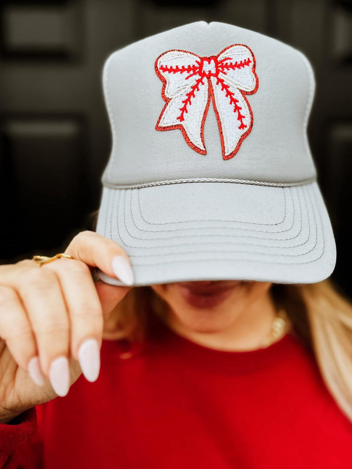 Home Run Honey Trucker Hat, Baseball Silver