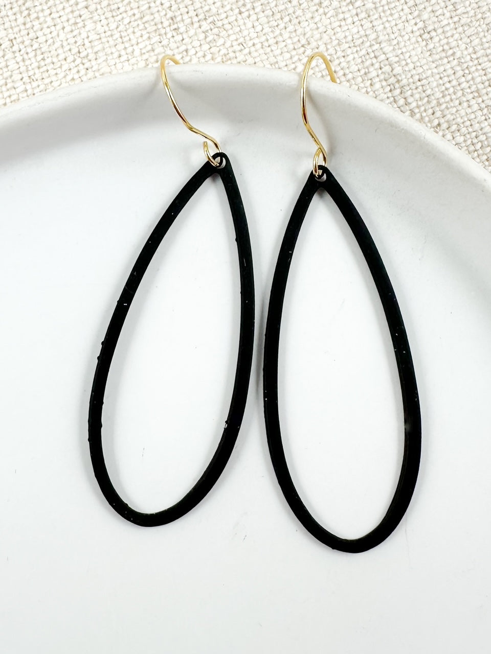 Dewdrop Earrings, Black