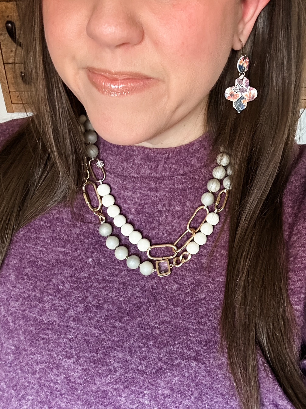 Artful Twirl Necklace, Gray