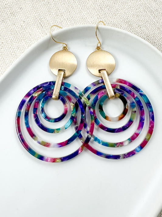 Mod Hoop Earrings, Multi