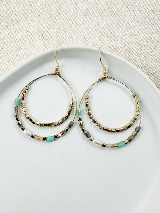 Coastal Gleam Earrings, Mint