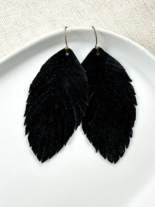 Black Feather Earrings