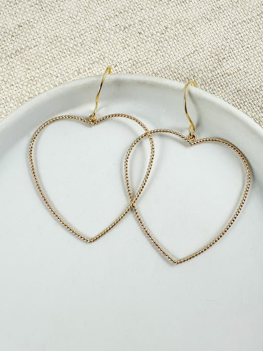 Keep Your Heart Open Earrings, Gold