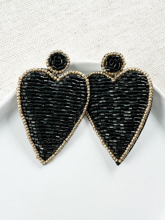 Hearts On Fire Earrings, Black