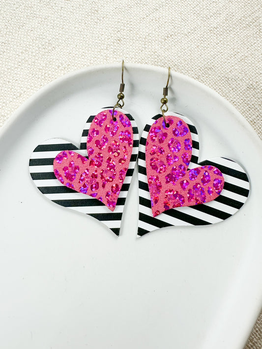 All the Love Earrings, Hot Pink