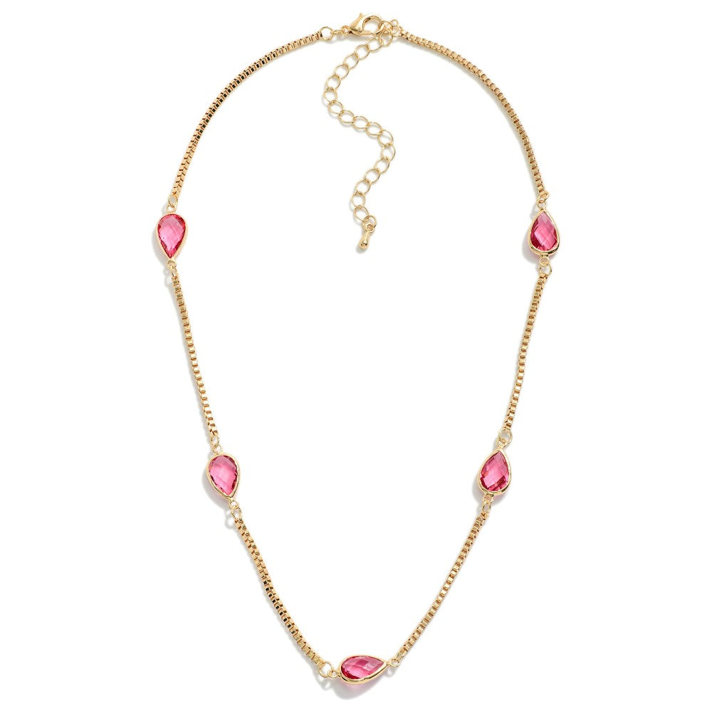 Starlight Drizzle Necklace, Pink