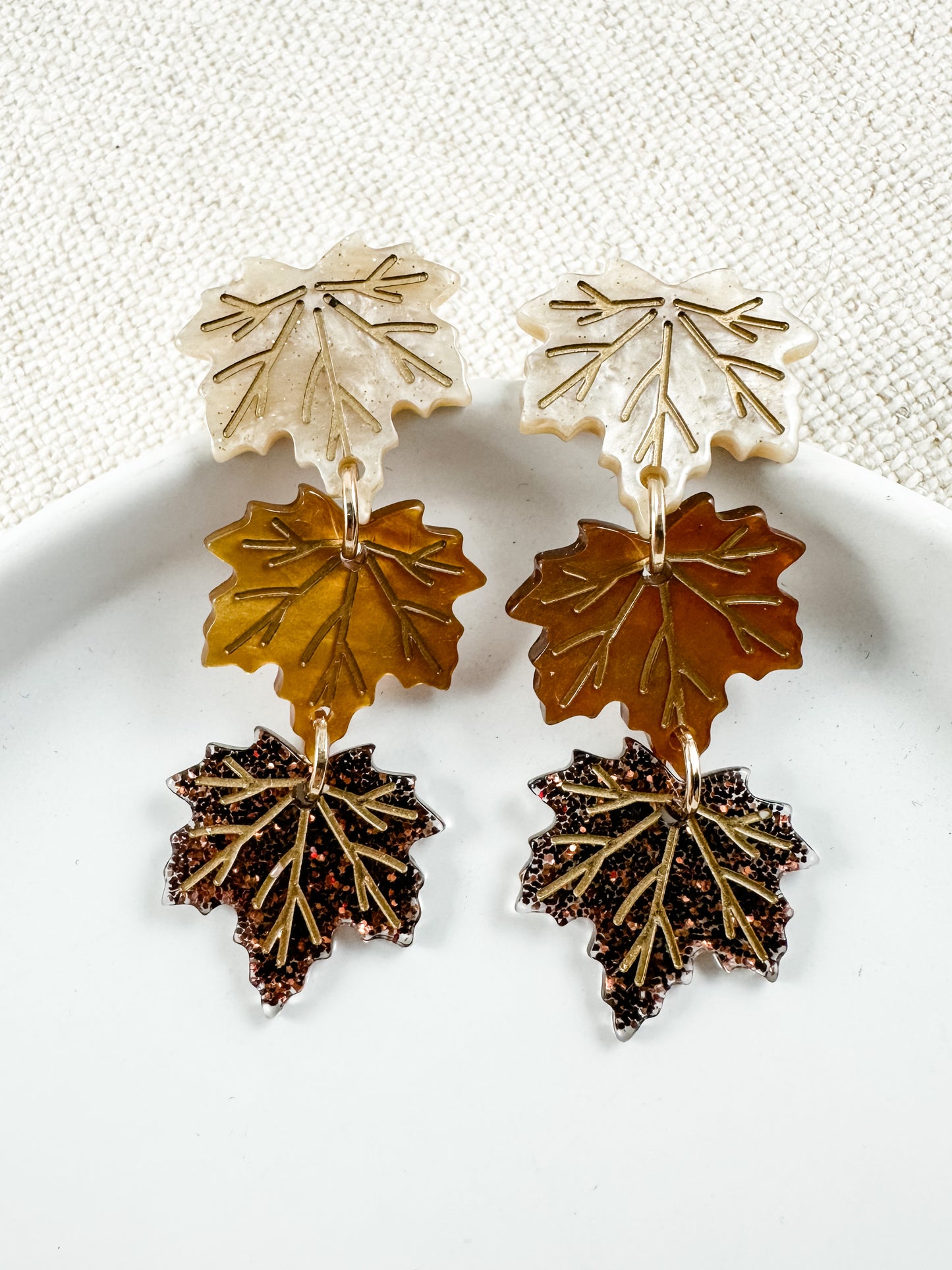 Rustling Leaves Earrings, Brown