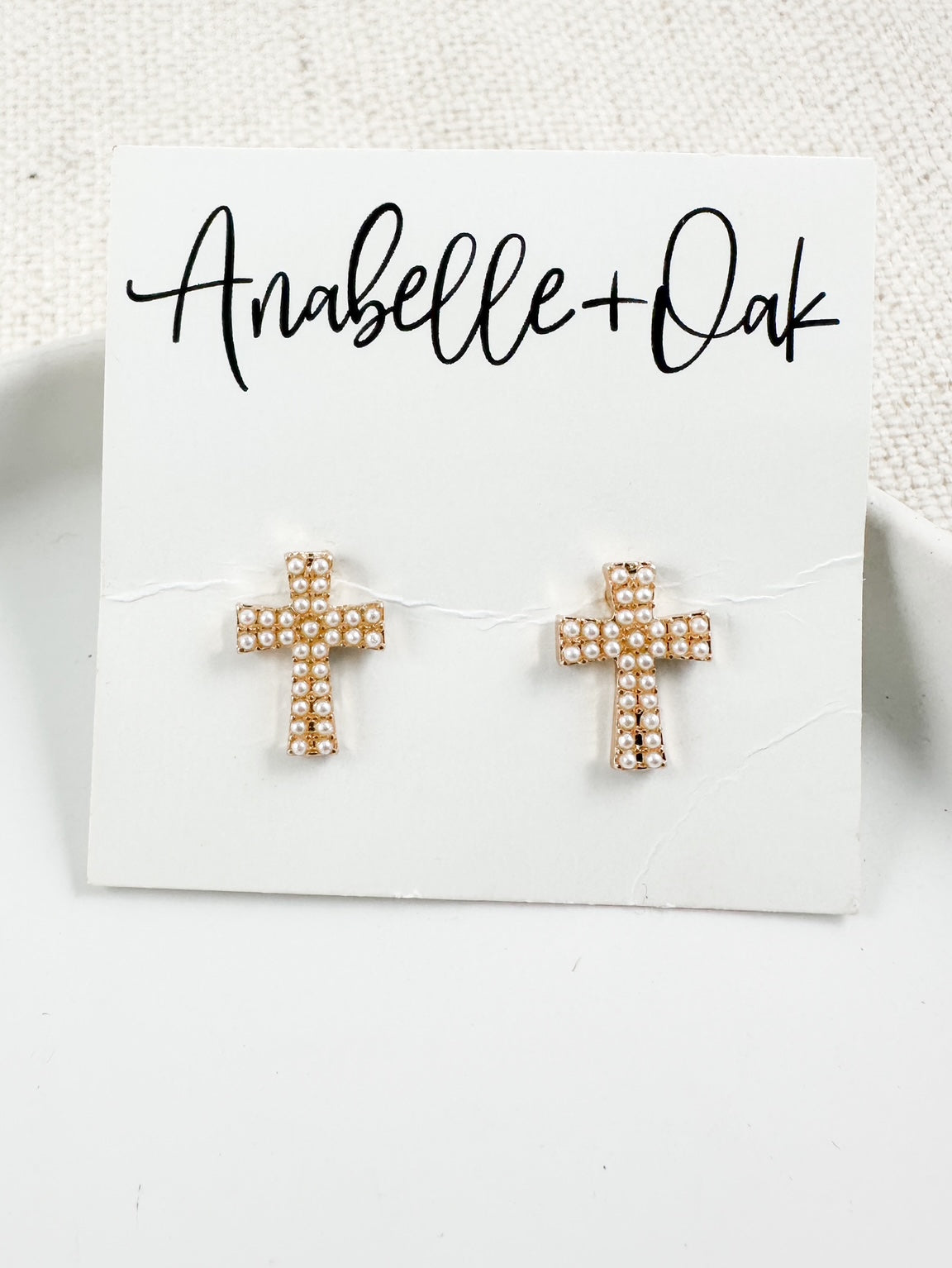 Pearl Cross Studs