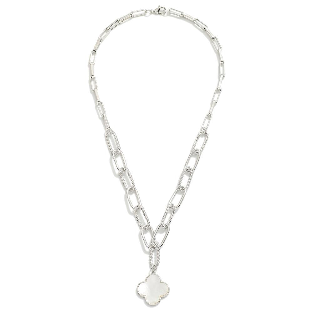 Luxe Clover Chain Necklace, Silver