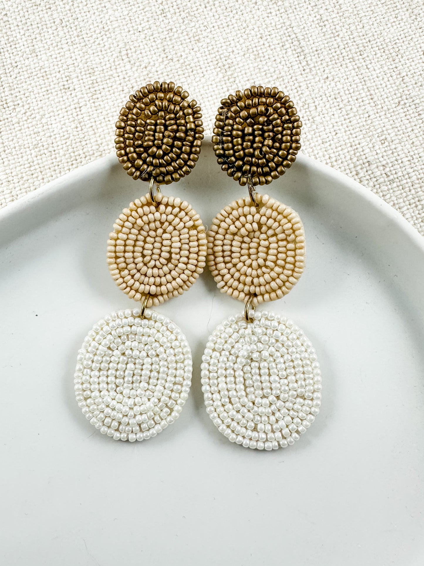 Woven Whispers Earrings, Natural