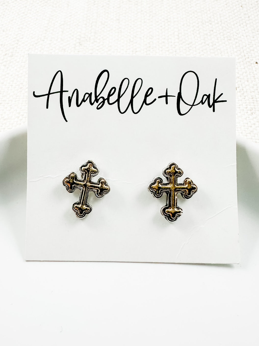 Old Rugged Cross Studs, Worn Gold