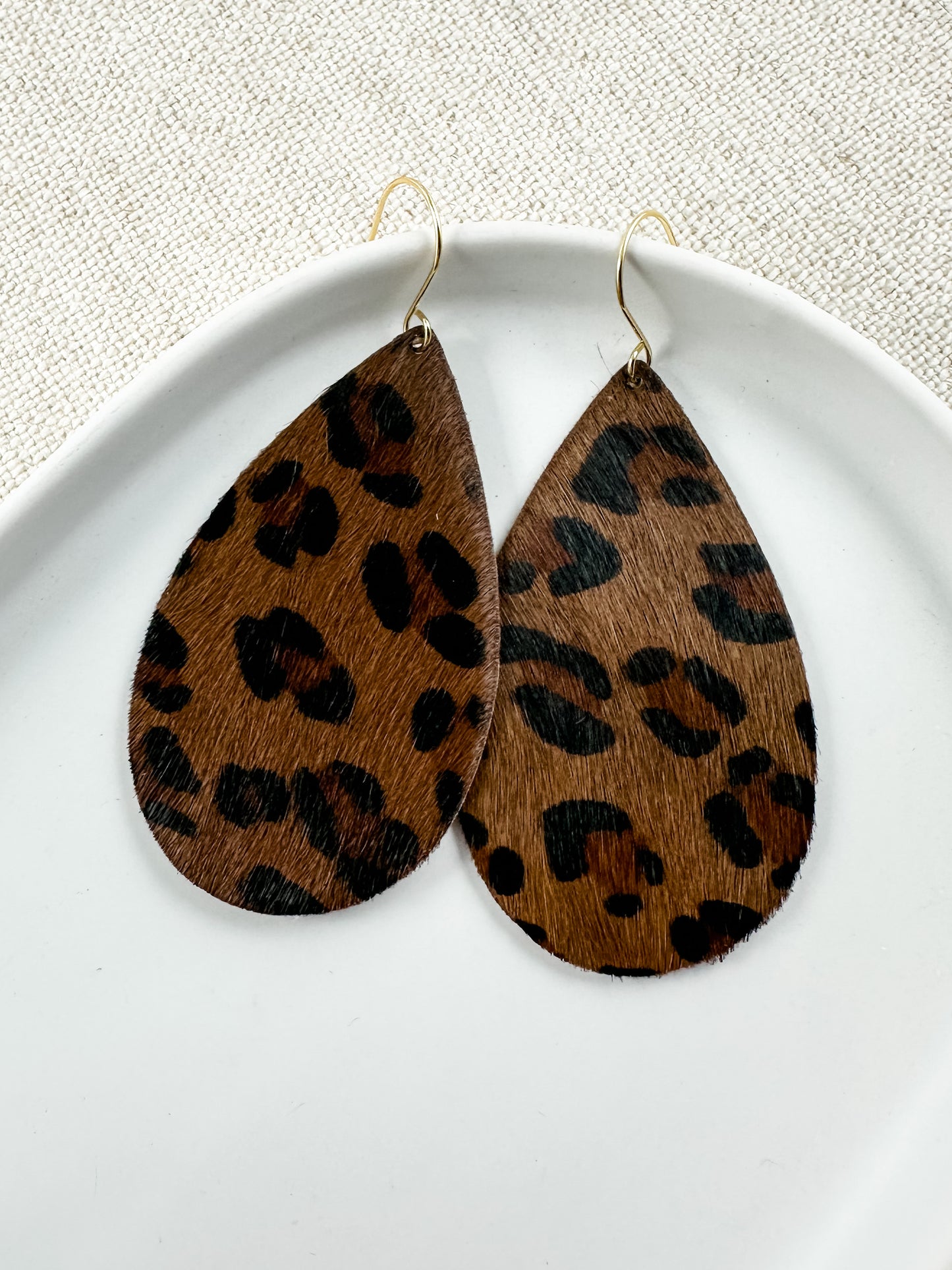 Leopard Luxe Earrings, Chocolate Brown