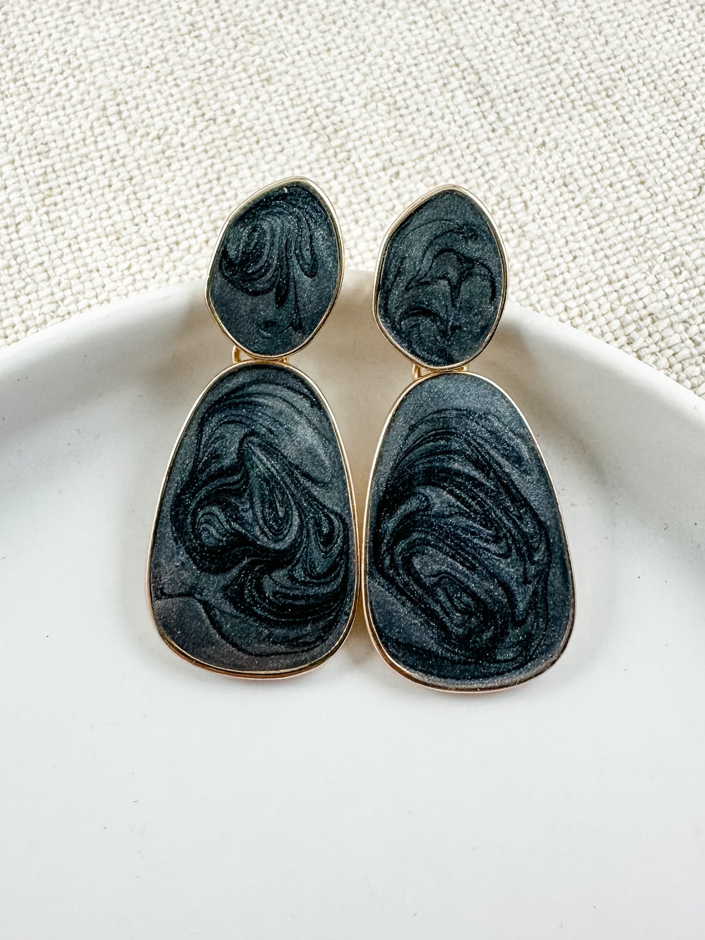 Obsidian Drift Earrings