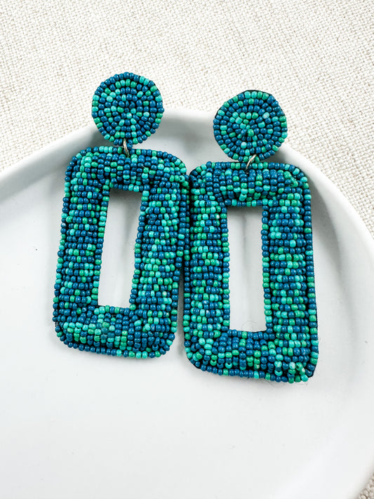 Riviera Bead Earrings, Teal