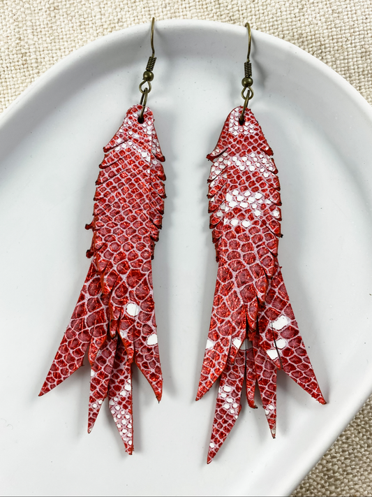 Red Rattler Earrings