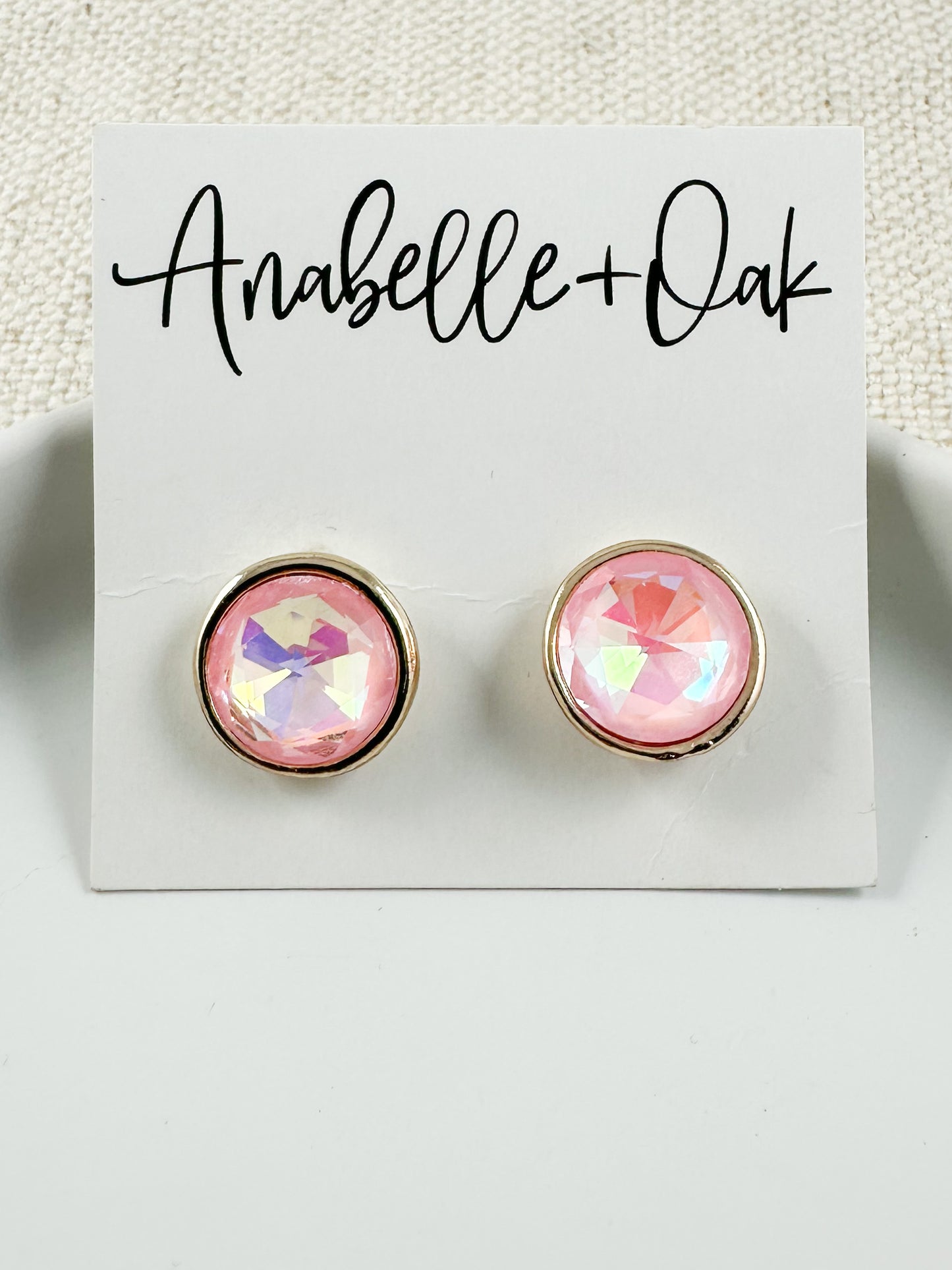 Natural Shine Studs, Pink