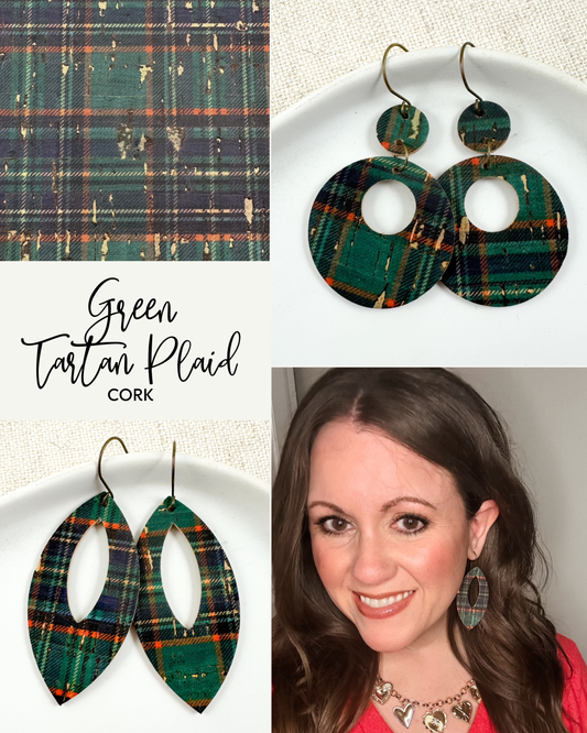 Green Tartan Plaid Cork