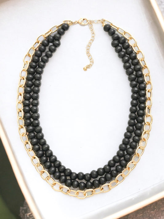 On My Level Necklace, Black