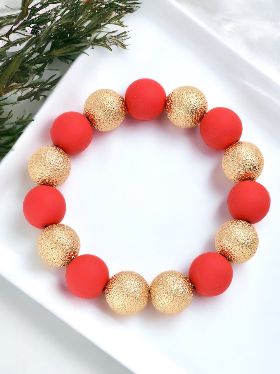 Unwritten Rules Bracelet, Red & Gold