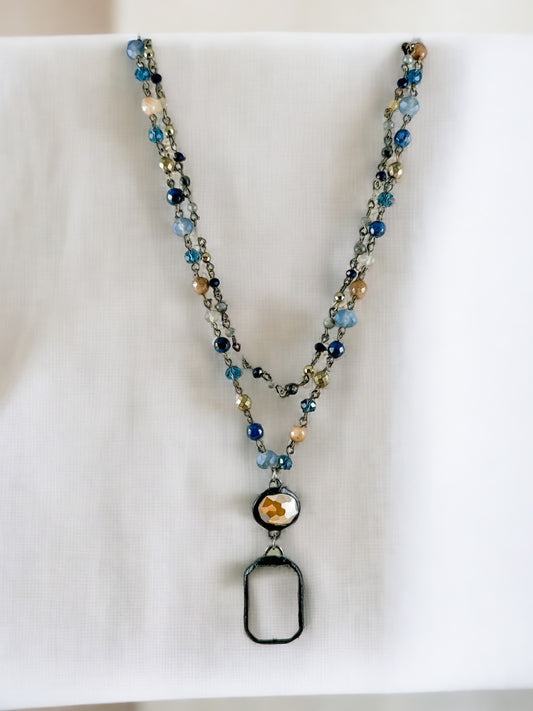 Fashionably Late Necklace, Denim