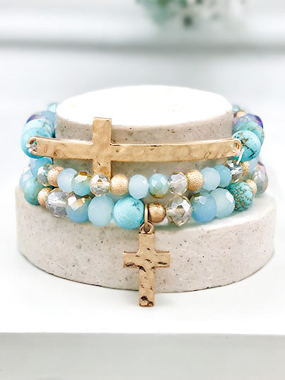 Hope For the Future Bracelet Set, Turquoise & Gold