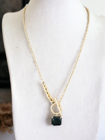 Let's Get Going Necklace, Jet Black