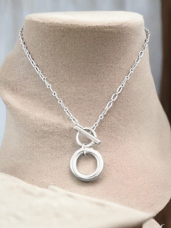 What Goes Around Necklace, Silver