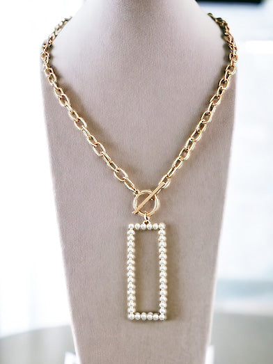 Be a Doll Necklace, Gold & Pearl