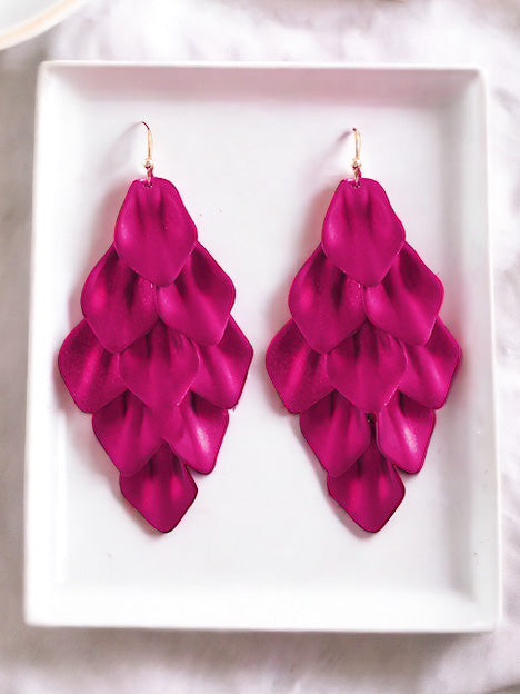 Feeling Loved Earrings, Fuchsia